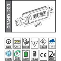 Horoz Grand-200 074-009-0200 200W Beyaz Işık Led Solar Sokak Armatürü
