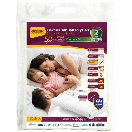 OMAK Çift Kişilik Elektrikli Battaniye 120x150