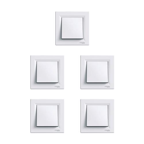 Asfora Serisi Beyaz Anahtar Beşli Paket Çerçeve Dahil