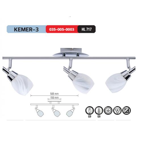 Horoz Kemer-3 3xG9 Duy Üçlü Dekoratif Hareketli Duvar Tavan Aplik