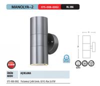 Horoz Manolya-2 Bahçe Armatürü Çift Yönlü GU10 Duy Aplik IP44 Krom