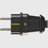 NE-AD 1010-S Düz Tip Topraklı Fiş Siyah