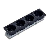 NE-AD 2006-4-S Modüler 45x45 mm Dörtlü Şebeke Priz (45°) Siyah