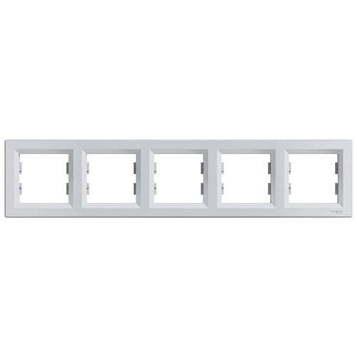 Schneider Electric Asfora Plus Beşli Çerçeve Alüminyum