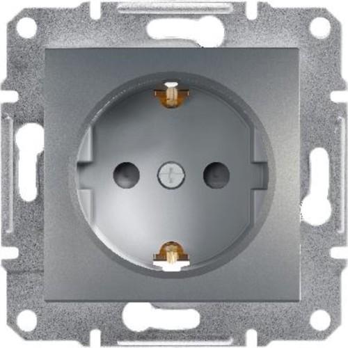 Schneider Electric Asfora Plus Çocuk Korumalı Topraklı Priz Çelik