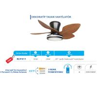 Vanti KCF311 30W LED Aydınlatmalı Dekoratif Tavan Vantilatörü - Koyu Ahşap