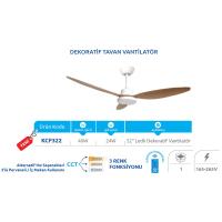 Vanti KCF322 40W LED Aydınlatmalı Dekoratif Tavan Vantilatörü - Açık Ahşap