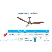 Vanti KCF323 40W LED Aydınlatmalı Dekoratif Tavan Vantilatörü - Koyu Ahşap
